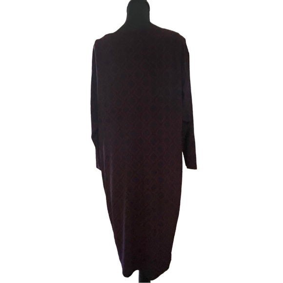 Lauren Ralph Lauren Navy and Burgundy Long Sleeve Drees - Picture 5 of 9